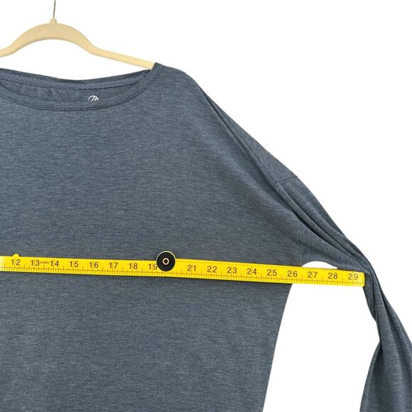 MPG Grey Crew Cut‎ Out Back Loose Fit High Low Hem Long Sleeve Shirt Medium - Picture 5 of 5